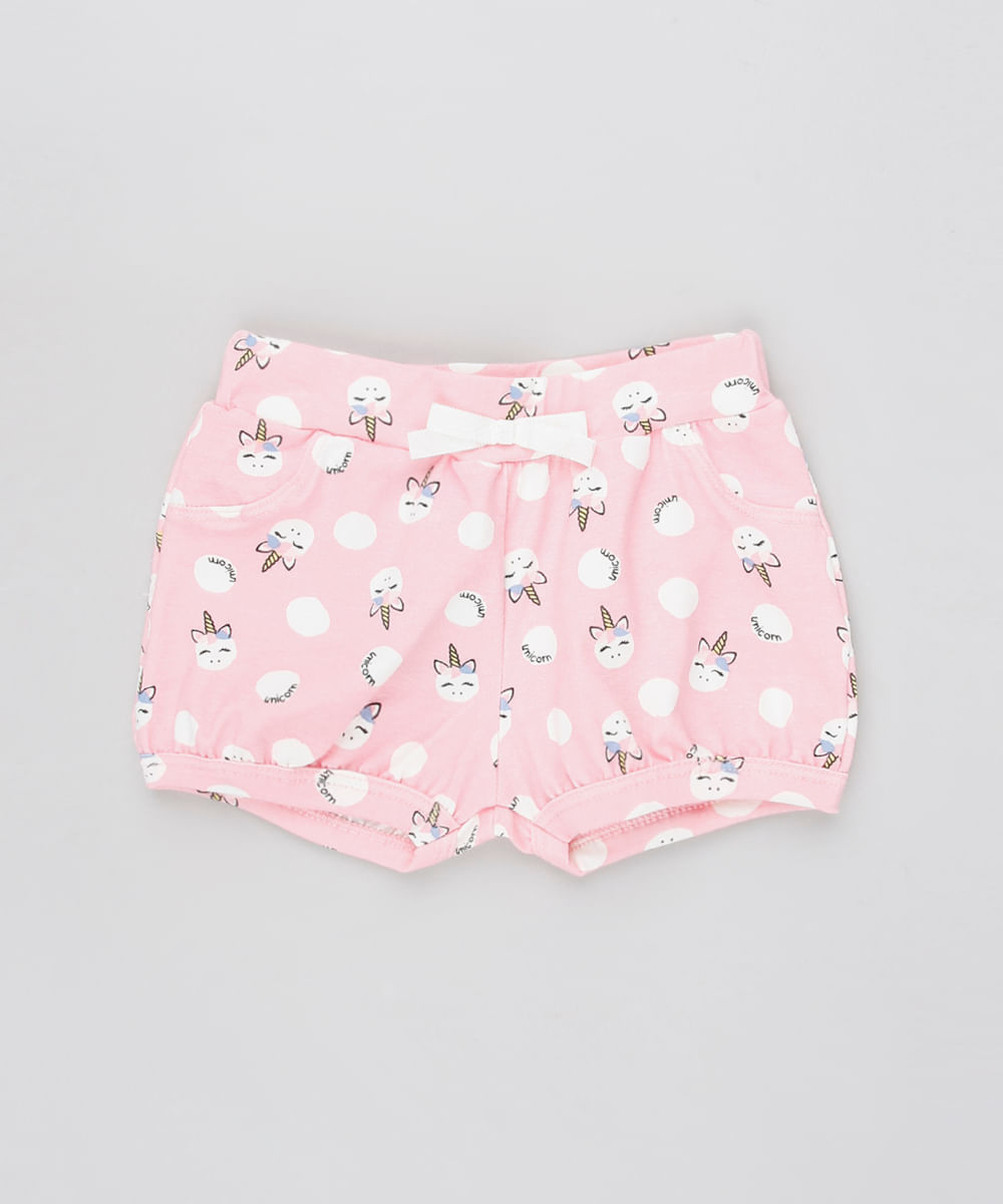 Short-Infantil-Balone-Estampado-de-Poa-e-Unicornios-com-Laco-Rosa-9556540-Rosa_1