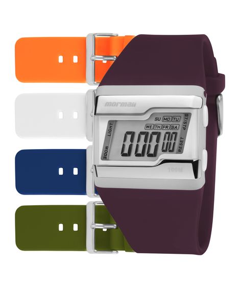 Relógio Digital Mormaii Unissex Troca Pulseiras - FZCABT8B Multicor