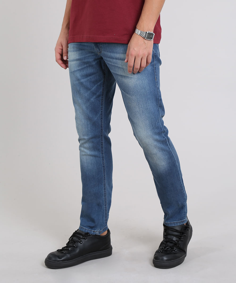 Calca-Jeans-Masculina-Slim-com-Rasgos-Azul-Medio-9304462-Azul_Medio_1