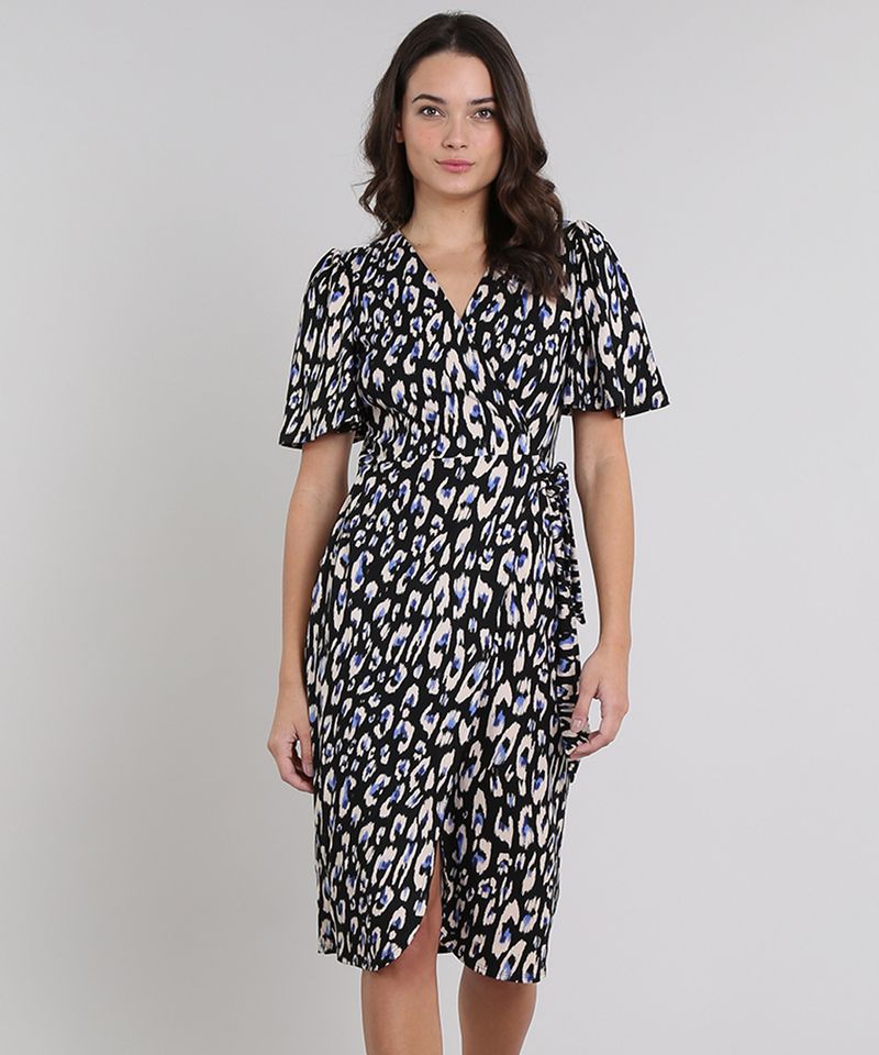 Vestido-Feminino-Mindset-Transpassado-Estampado-Animal-Print-Manga-Curta-Preto-9658974-Preto_1
