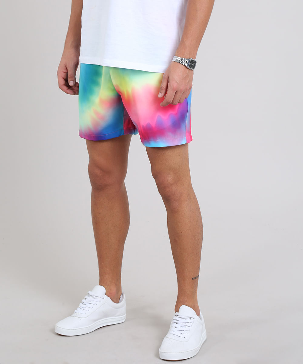 tie dye em bermuda