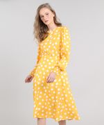 Vestido-Feminino-Midi-Mindset-Estampado-de-Poa-Manga-Longa-Amarelo-9651373-Amarelo_1