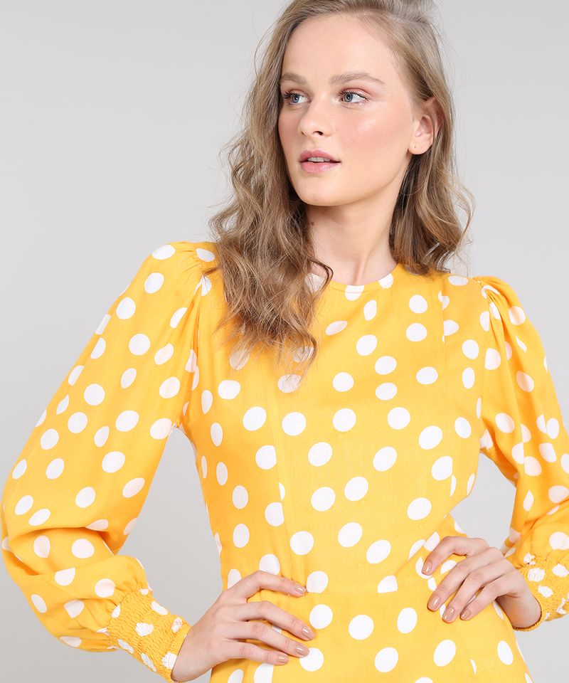 Vestido-Feminino-Midi-Mindset-Estampado-de-Poa-Manga-Longa-Amarelo-9651373-Amarelo_4
