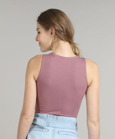 cropped de viscose básico rosê