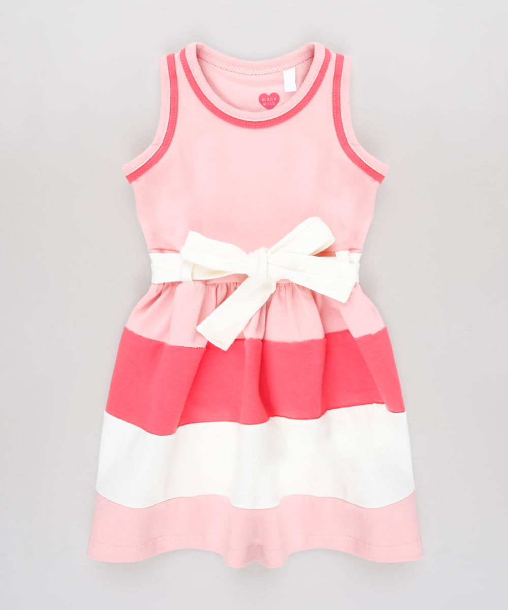 Vestido-Infantil-com-Recortes-e-Laco-Sem-Manga-Rosa-9653835-Rosa_1