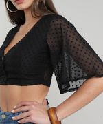 Camisa-Feminina-Cropped-Texturizada-Manga-Curta-Preta-9612678-Preto_4