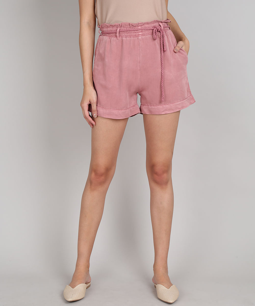 Short-Feminino-com-Bolso-e-Cordao-Rosa-Escuro-9664656-Rosa_Escuro_1