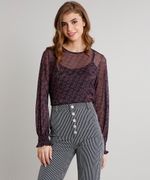 Blusa-Feminina-Mindset-Estampada-Floral-em-Tule-Manga-Longa-Decote-Redondo-Preta-9719509-Preto_1