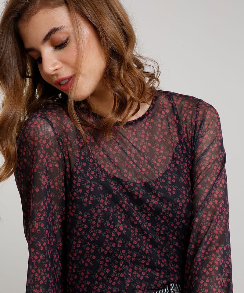 Blusa-Feminina-Mindset-Estampada-Floral-em-Tule-Manga-Longa-Decote-Redondo-Preta-9719509-Preto_4