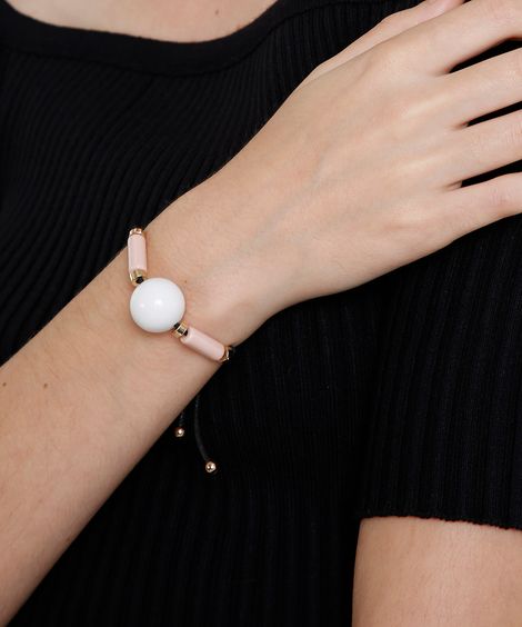 Pulseira Feminina com Aviamentos  Preta