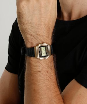 relógio digital Casio F-91WM-9ADF DOURADO