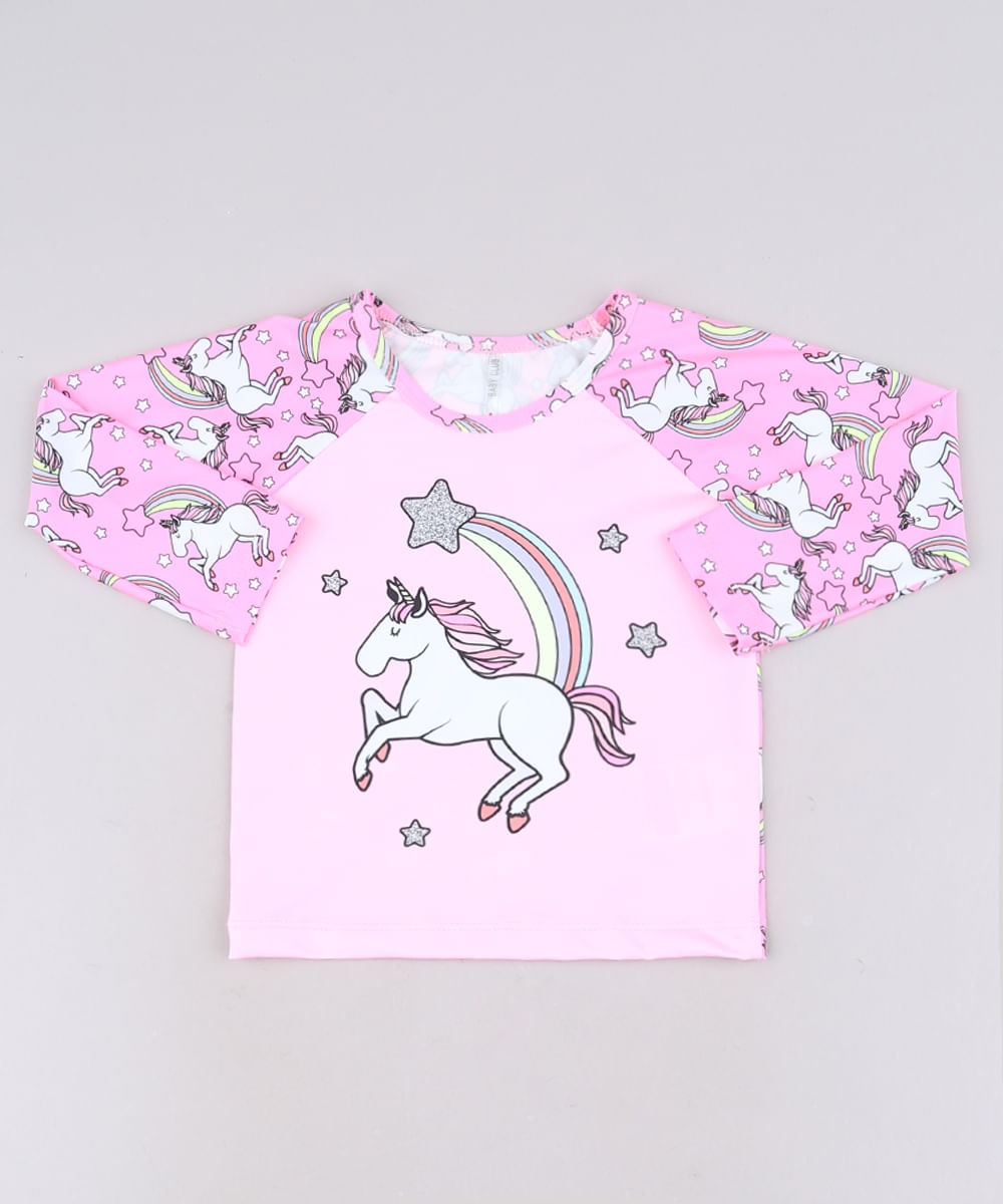Blusa-de-Praia-Infantil-Raglan-Unicornio-Manga-Longa-Rosa-9654873-Rosa_1