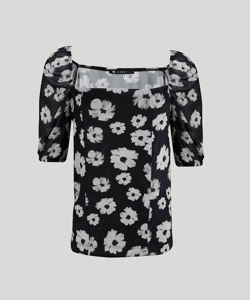 Blusa-Feminina-Mindset-em-Tule-Estampado-Floral-Manga-Bufante-Decote-Reto-Preta-9765204-Preto_5