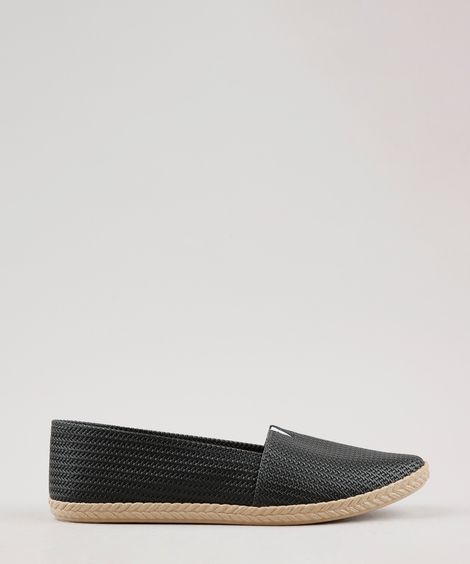 Espadrille Feminina Moleca Texturizada Preta