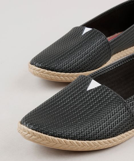 Espadrille Feminina Moleca Texturizada Preta