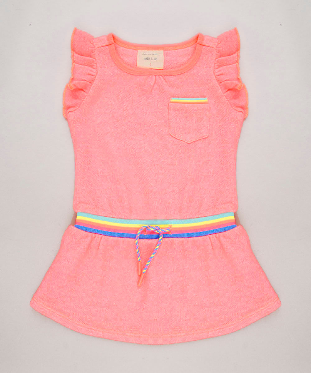 Vestido-Infantil-em-Moletom-com-Laco-Sem-Manga-Rosa-Neon-9580685-Rosa_Neon_1
