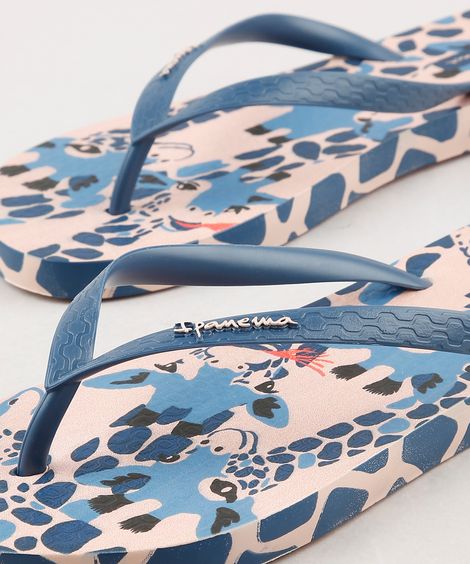 Chinelo Feminino Ipanema Everyday Estampado de Girafas Bege