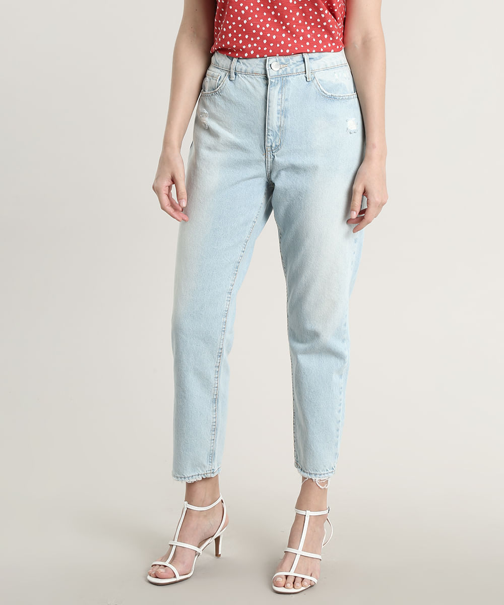 Calca-Jeans-Feminina-Skinny-com-Rasgos-Azul-Claro-9750184-Azul_Claro_1
