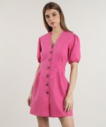 Vestido-Feminino-Mindset-Curto-com-Botoes-Manga-Bufante-Pink-9823105-Pink_1