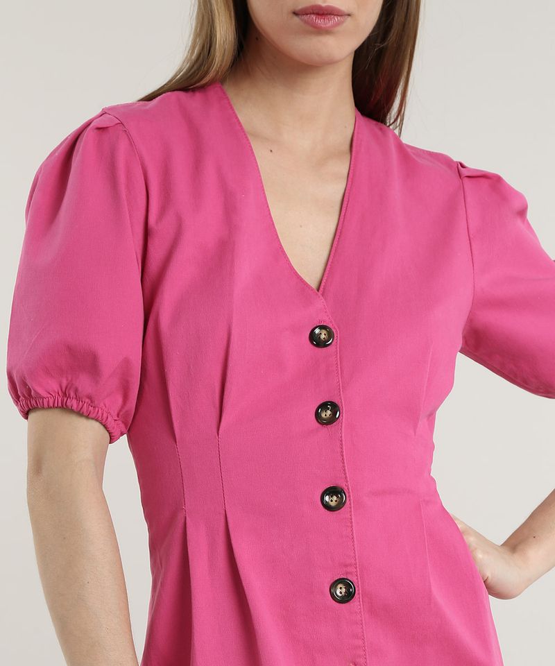 Vestido-Feminino-Mindset-Curto-com-Botoes-Manga-Bufante-Pink-9823105-Pink_4