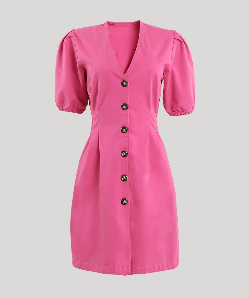 Vestido-Feminino-Mindset-Curto-com-Botoes-Manga-Bufante-Pink-9823105-Pink_5