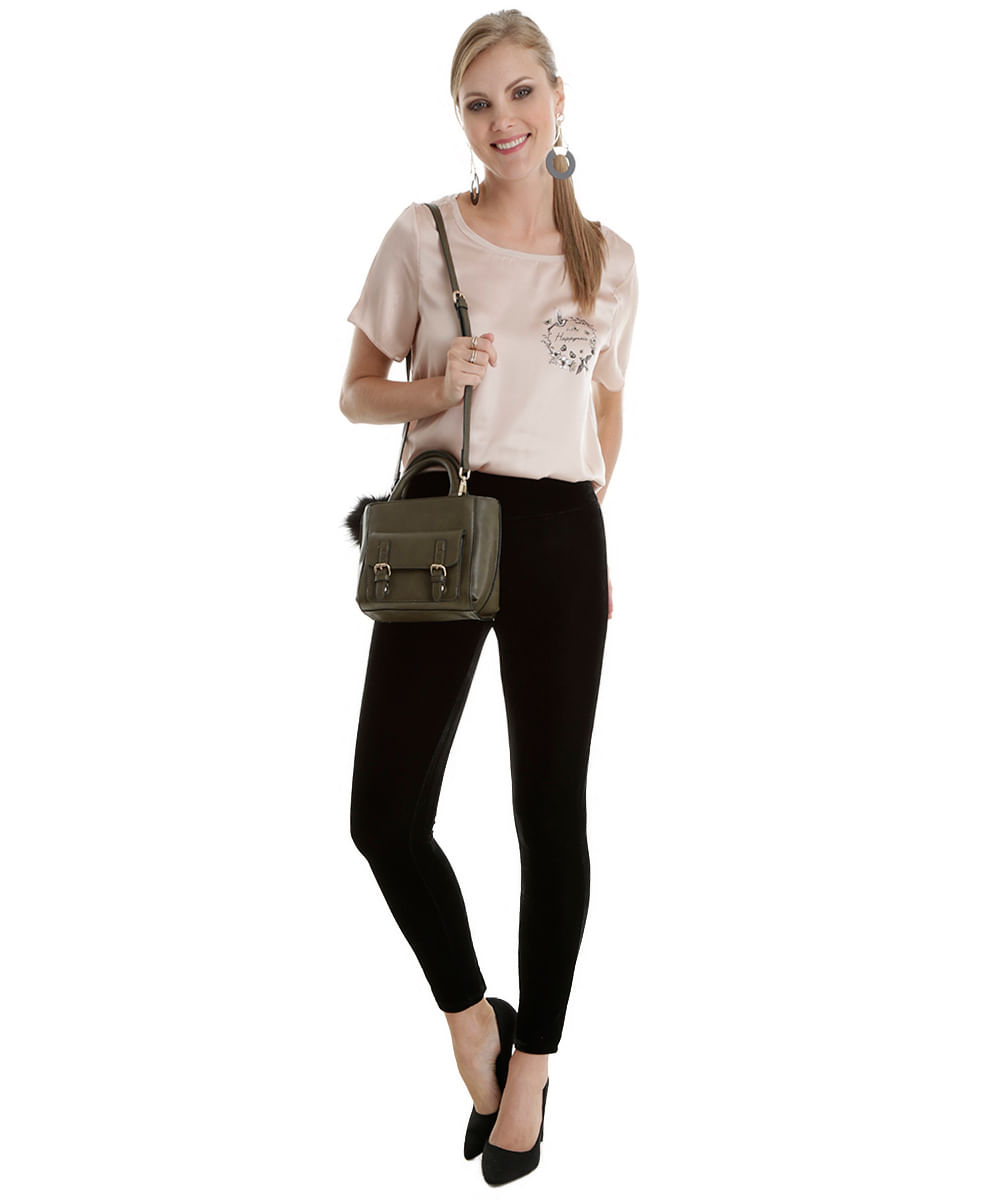 Calça Legging em Veludo Preta