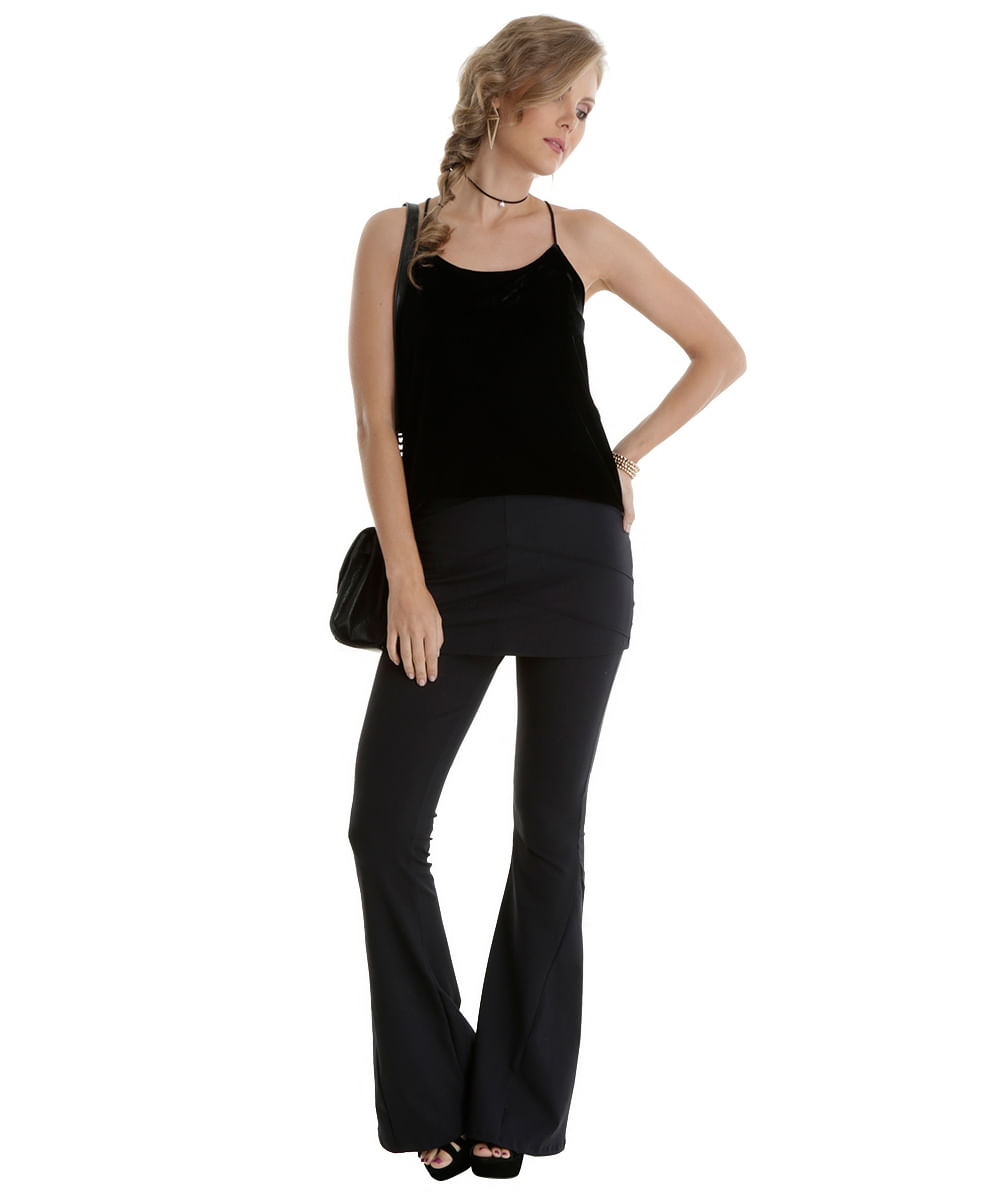 Regata em Veludo Preta