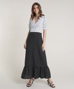 Vestido-Feminino-Mindset-Longo-Bicolor-Estampado-de-Poa-Manga-Curta-Preto-9843828-Preto_1