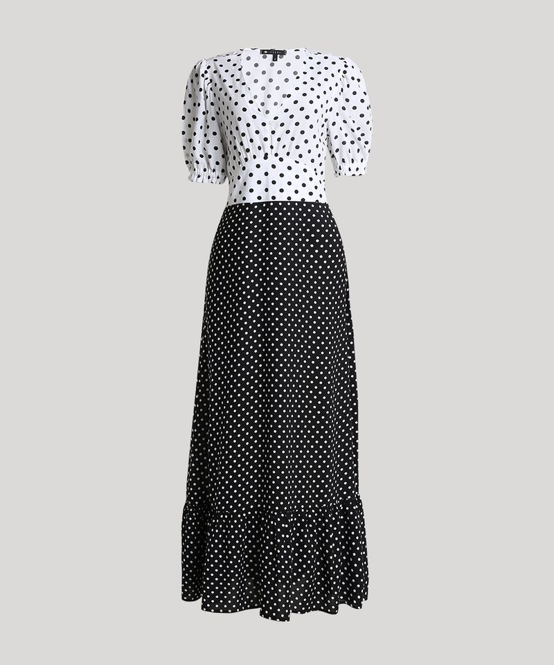 Vestido-Feminino-Mindset-Longo-Bicolor-Estampado-de-Poa-Manga-Curta-Preto-9843828-Preto_5