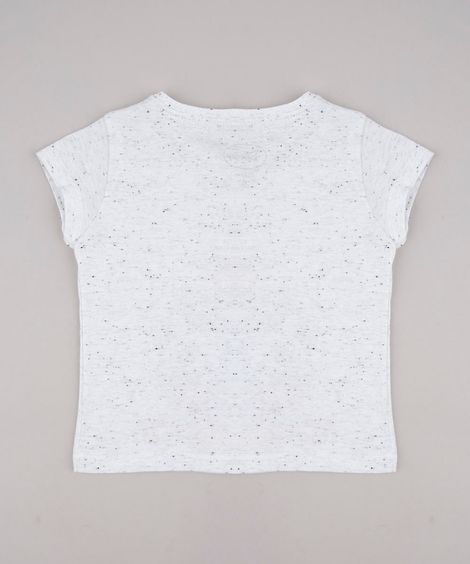 Camiseta Infantil Mickey Manga Curta Off White