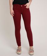 Calca-de-Sarja-Feminina-Super-Skinny-com-Ziper-na-Barra-Vinho-9493482-Vinho_1