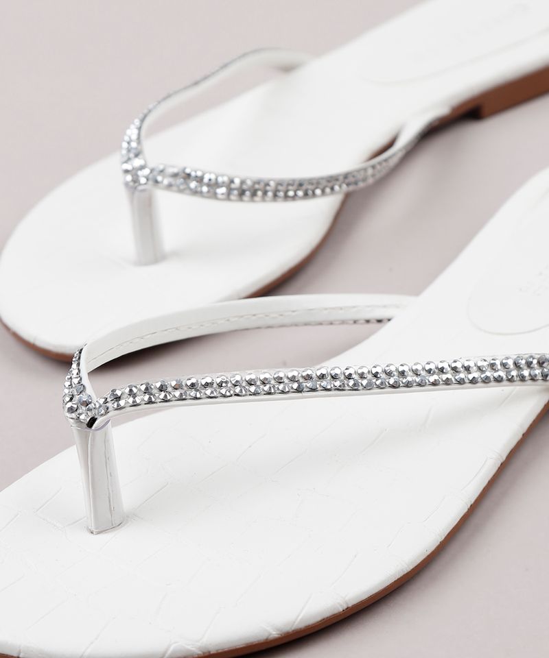Rasteira-Feminina-Oneself-Texturizada-Croco-com-Strass-Branca-9721512-Branco_2