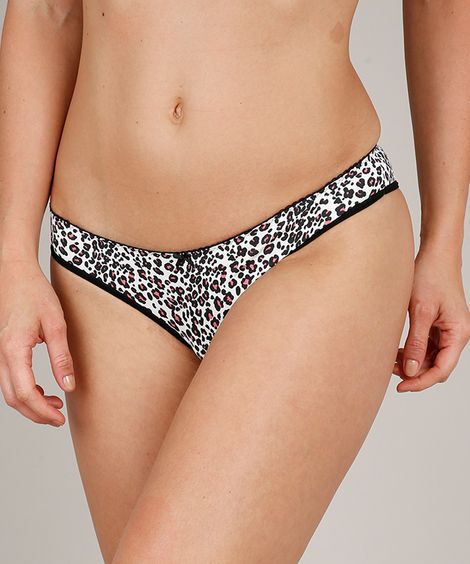 Kit de 2 Calcinhas Biquíni Animal Print Onça Multicor