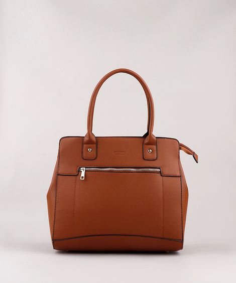 Bolsa de Ombro Feminina Tote Média Caramelo