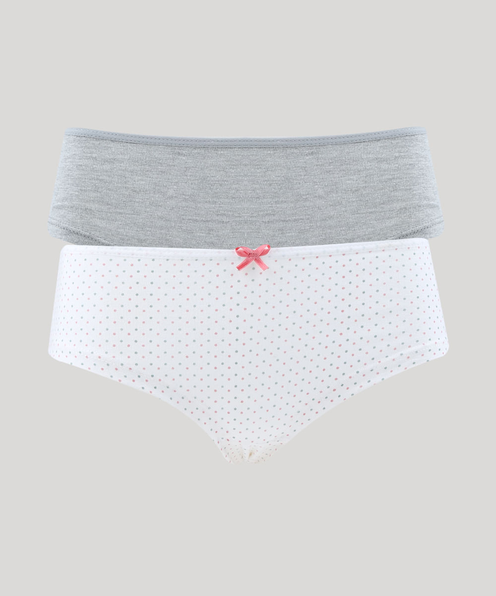 Kit de 2 Calcinhas de Algodão Caleçon Multicor Menor preço em Kit de 2 Calcinhas de Algodão Caleçon Multicor