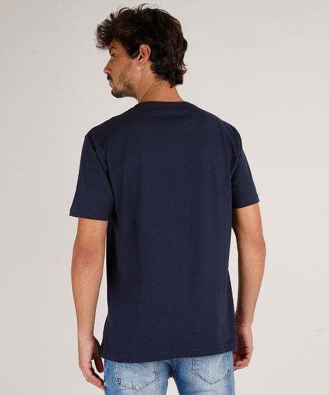 Camiseta Masculina Tal Pai Tal Filho Capitão América Manga Curta Gola Careca Azul Marinho