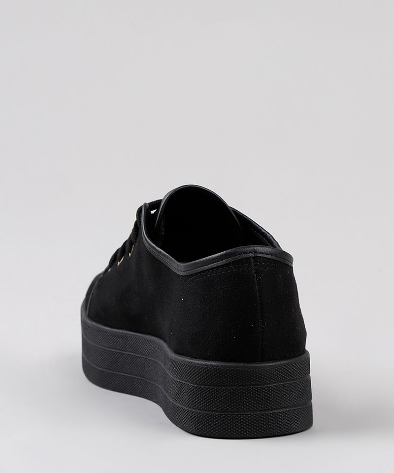 Tenis flatform hot sale preto moleca