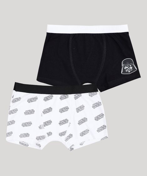 Kit de 2 Cuecas Infantis Boxer Star Wars Multicor