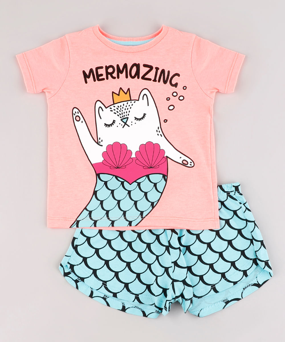 Pijama-Infantil--Mermazing--Manga-Curta-Rosa-9762478-Rosa_1