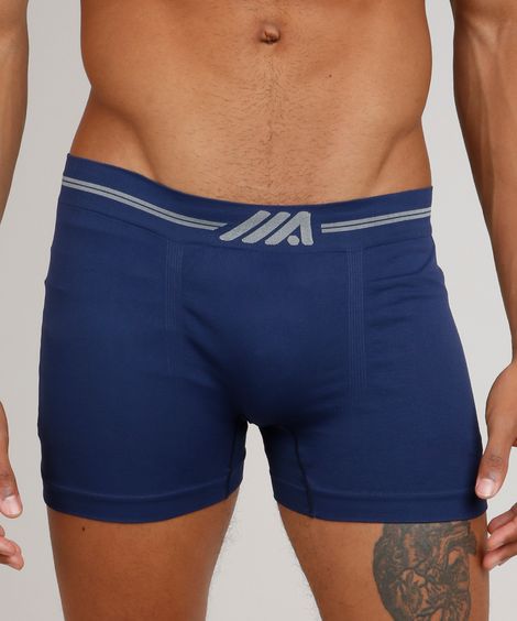 Cueca Masculina Boxer Sem Costura Azul Marinho