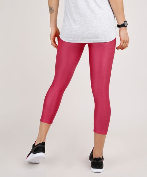 Calça Corsário Feminina Esportiva Texturizada Rosa Escuro