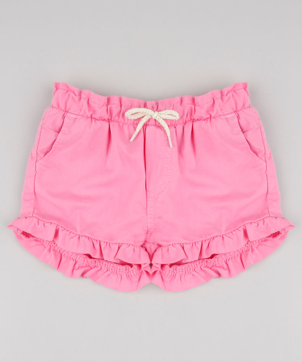 Short-de-Sarja-Infantil-com-Babados-e-Laco-Rosa-9829315-Rosa_1