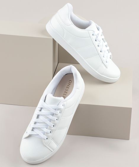 Tênis Feminino com Recortes Branco