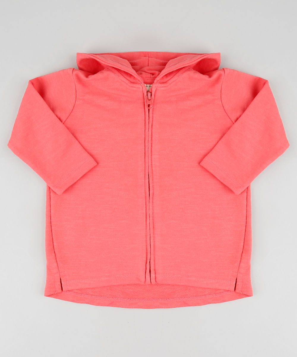 coral zip up moletom com capuz