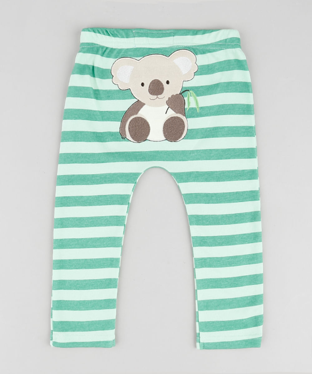 Calca-Infantil-com-Patch-de-Coala-Listrada-Verde-9677756-Verde_1