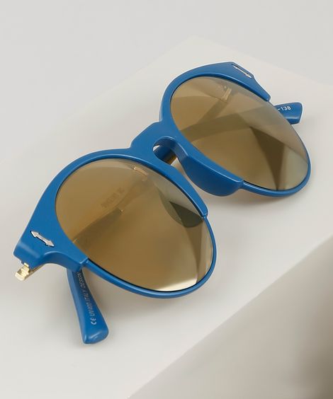 Óculos de Sol Redondo Feminino Yessica Azul Escuro
