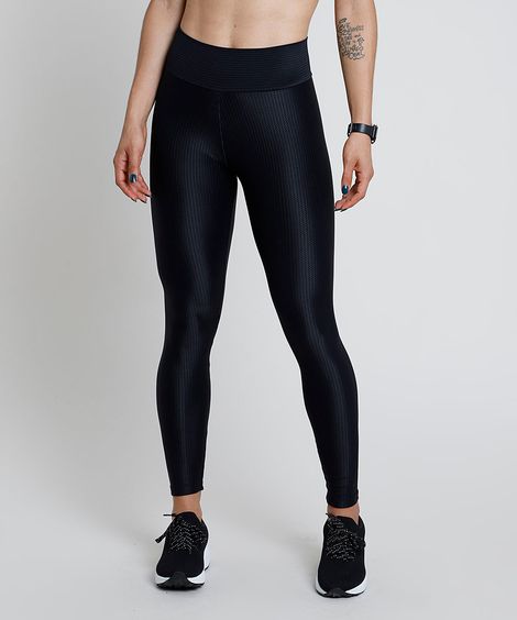 Calça Legging Feminina Esportiva Texturizada Preta