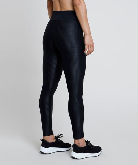 Calça Legging Feminina Esportiva Texturizada Preta
