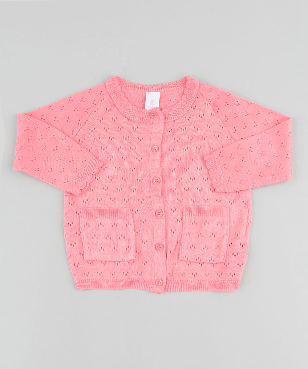Cardigan-Infantil-em-Trico-com-Bolsos-Rosa-9916718-Rosa_1