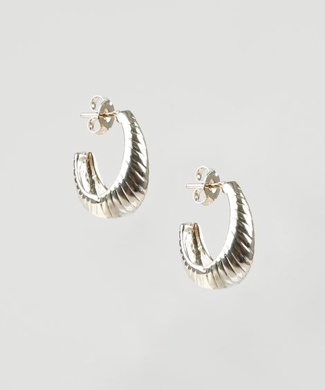 Brinco Feminino de Argola Folheado Texturizado Dourado
